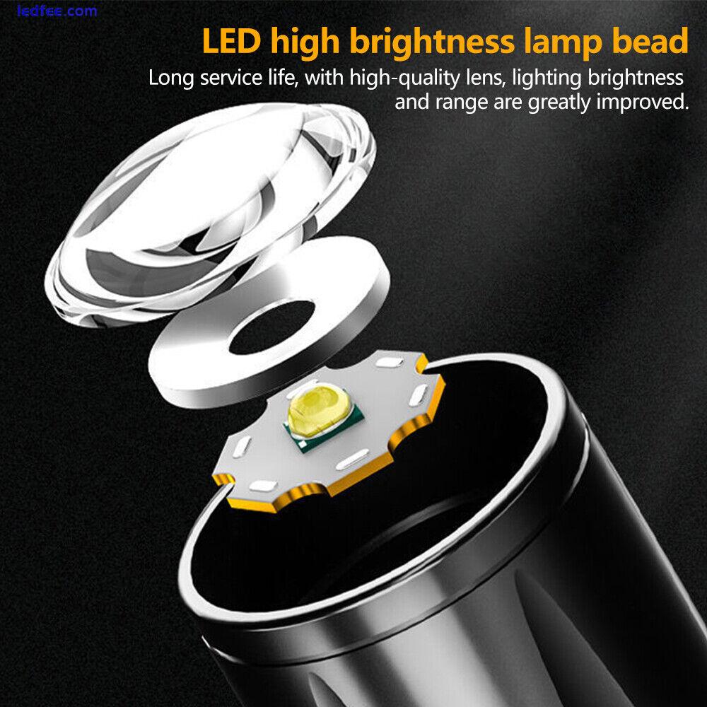 High Power USB Rechargeable 1200000LM LED Flashlight Super Bright Torch Light 4 