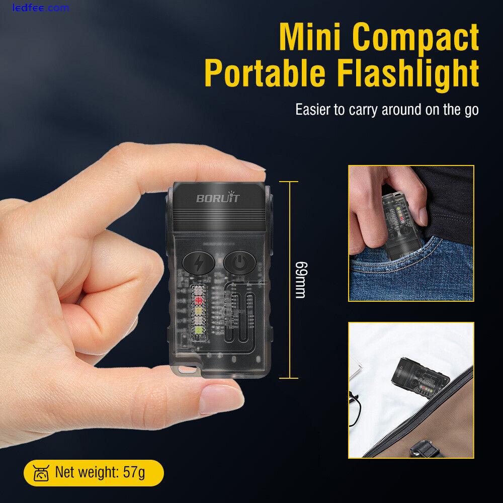 BORUIT V20 Mini LED Rechargeable Alarm Torch Key Chain Flashlight From China 4 