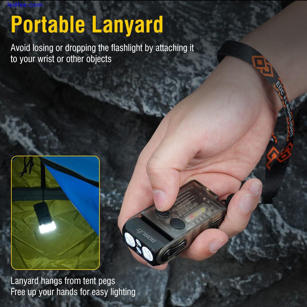 BORUIT V20 Mini LED Rechargeable Alarm Torch Key Chain Flashlight From China 3 