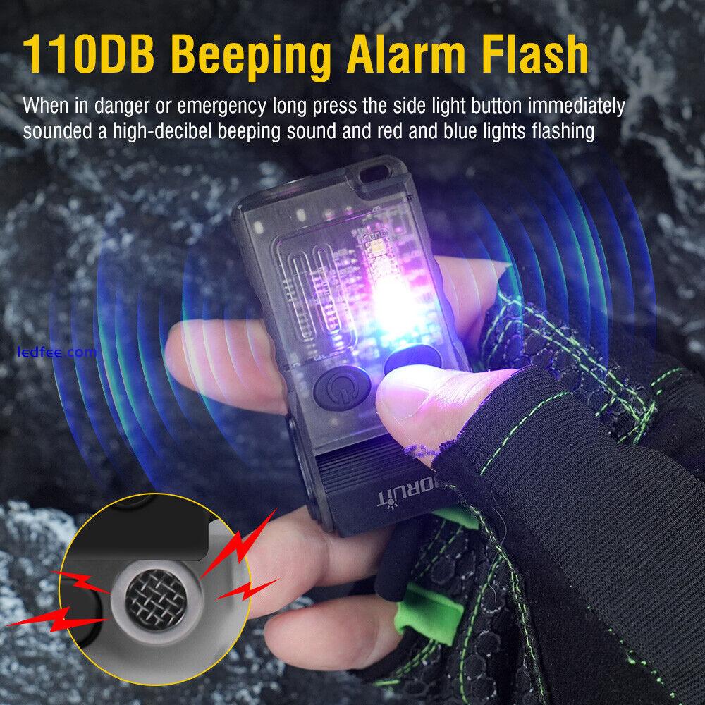 BORUIT V20 Mini LED Rechargeable Alarm Torch Key Chain Flashlight From China 0 