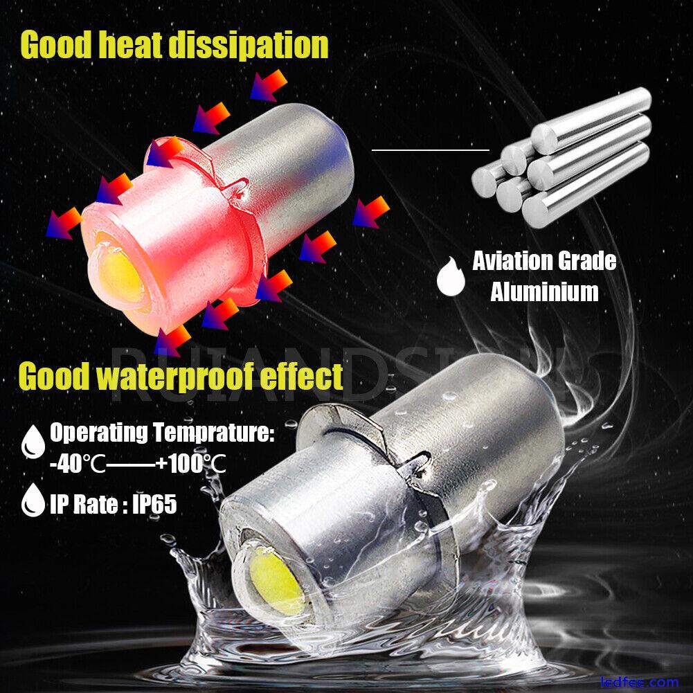 2X P13.5S COB LED BULB Lamp MAGLITE UPGRADE 1W for TORCH FLASHLIGHT 3V-18V 100lm 3 