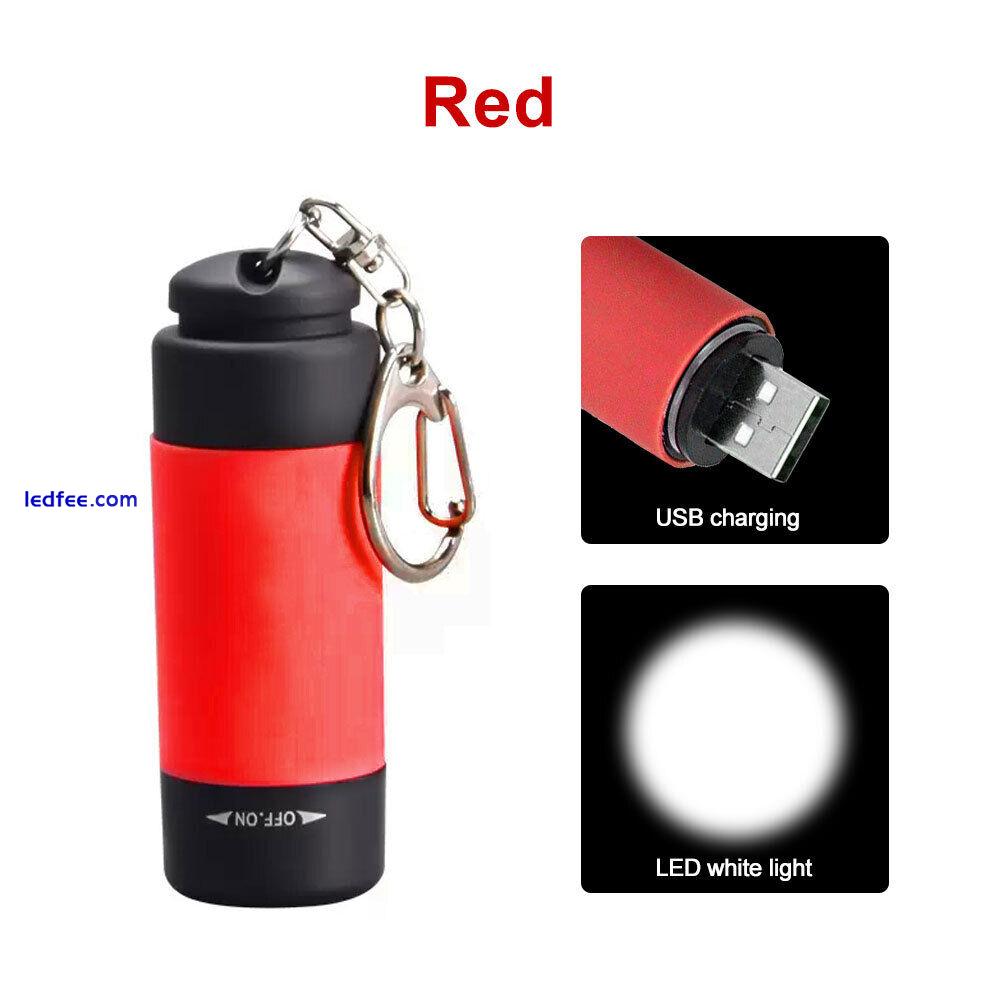 Rechargeable USB LED Light Flashlight Lamp Mini Torch Pocket Keychain Waterproof 5 