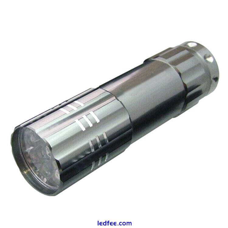 MINI ULTRA BRIGHT SILVER ALUMINIUM 9 LED POCKET LIGHT FLASHLIGHT TORCH CAMPING 0 