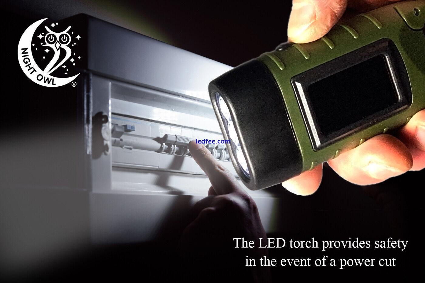 Wind-up & Solar Powered Rechargeable LED 'Survival' Torch by Night Owl 3 