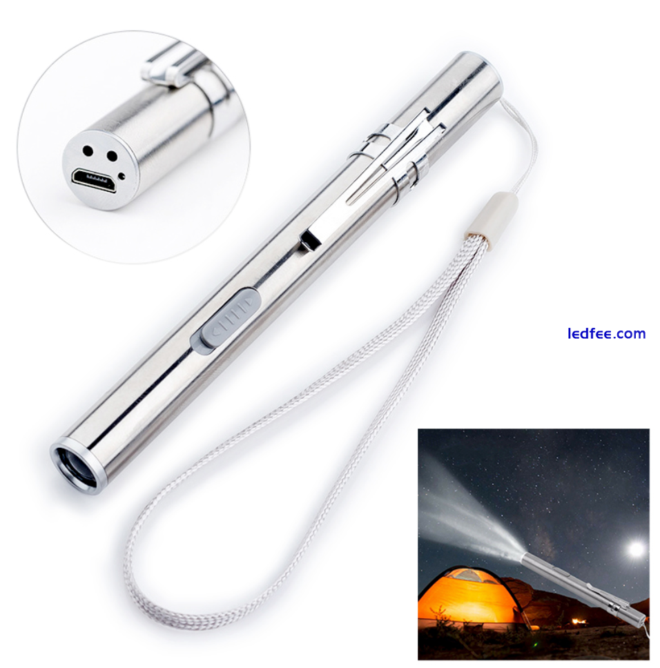 Rechargeable Medical Handy Pen Light Mini Nursing Flashlight LED Pocket Torch UK 0 