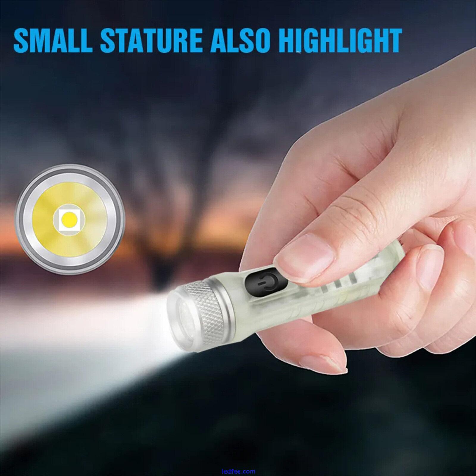 Key Ring LED Torch Flashlight Portable Mini Keychain USB compact Flashlight 0 