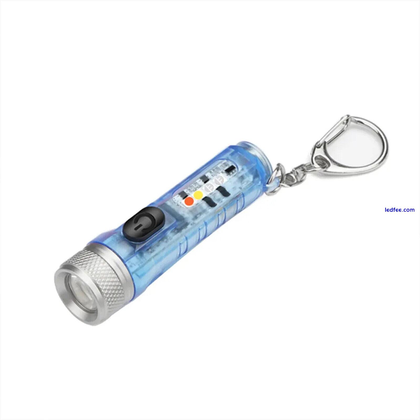 Key Ring LED Torch Flashlight Portable Mini Keychain USB compact Flashlight 3 