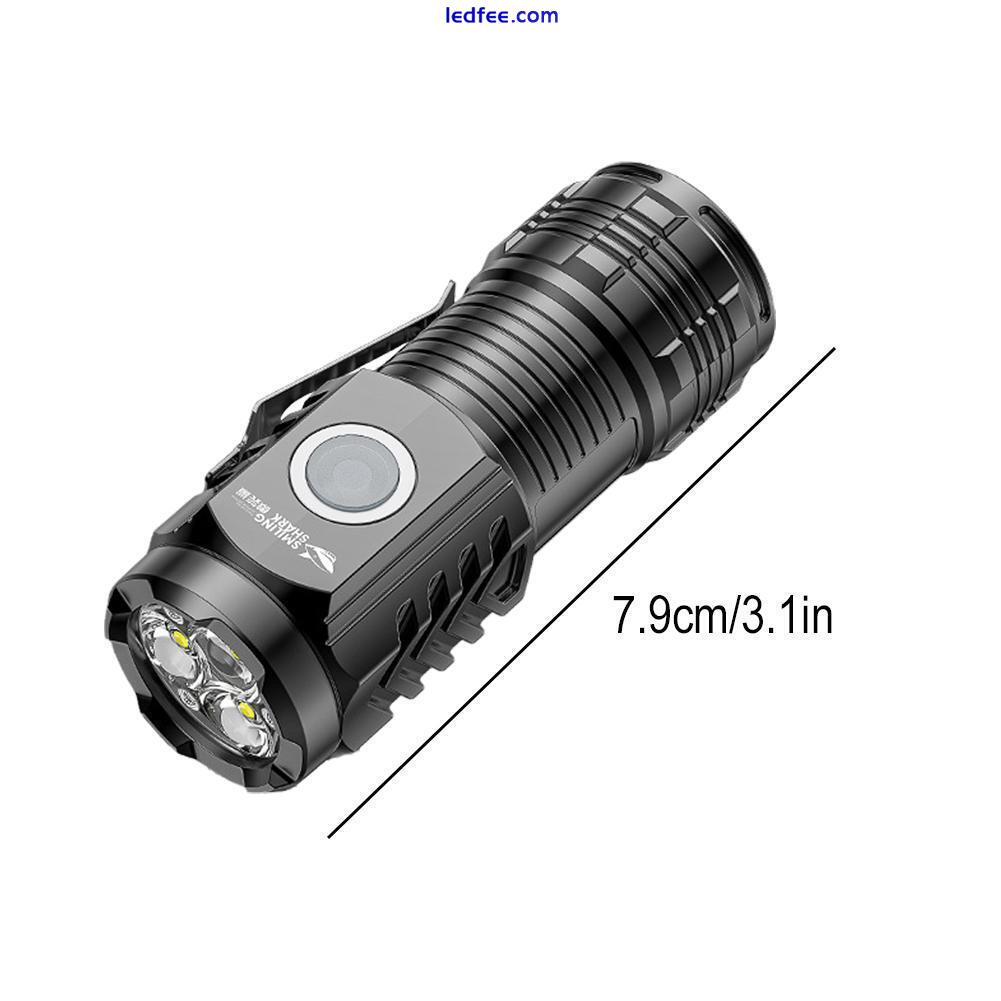 Mini Super Bright LED Flashlight Keychain Pocket Torch USB-Rechargeable . 2 