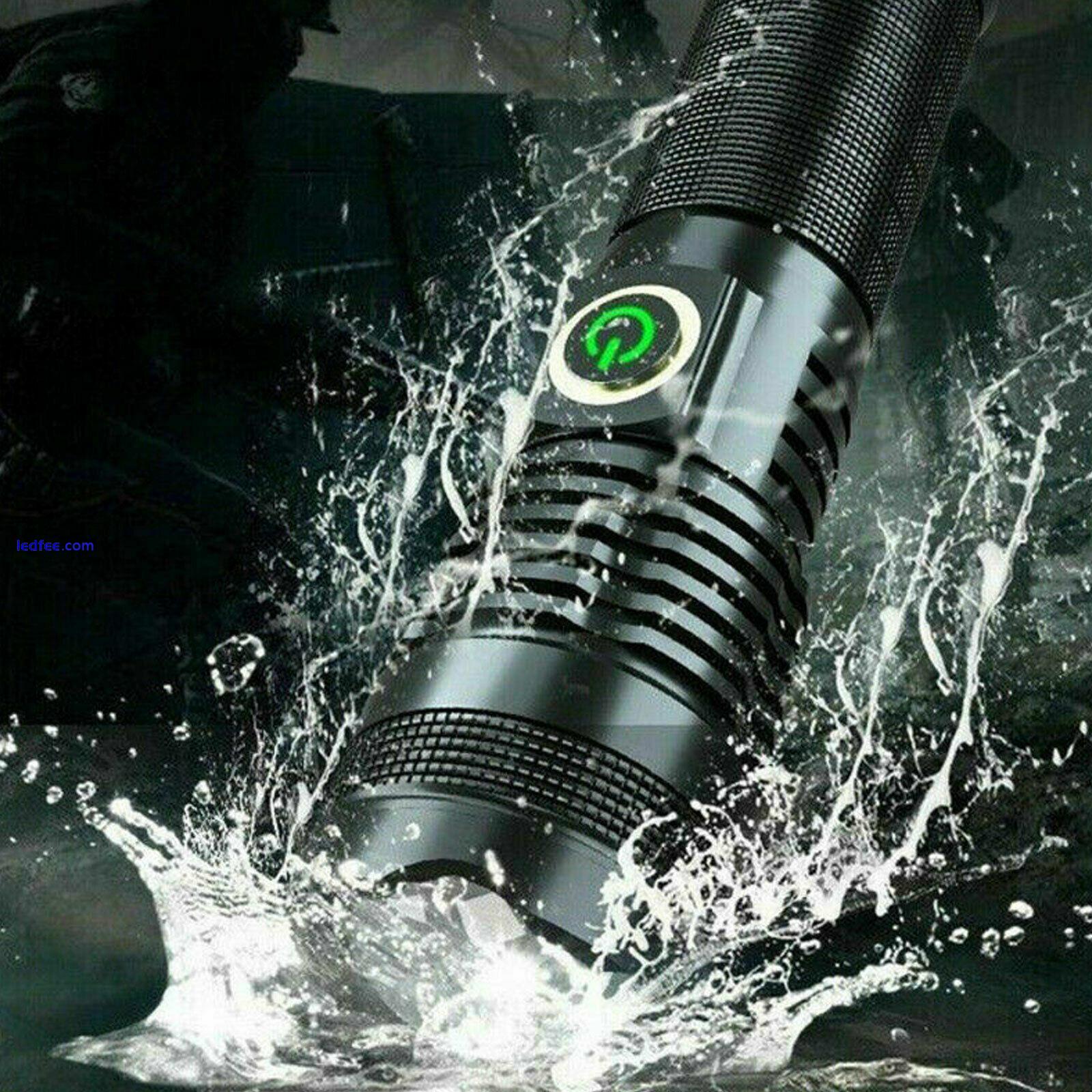 1200000 Lumens XHP70 LED Ultra Bright 26650 Powerful USB Flashlight Torch UK 0 