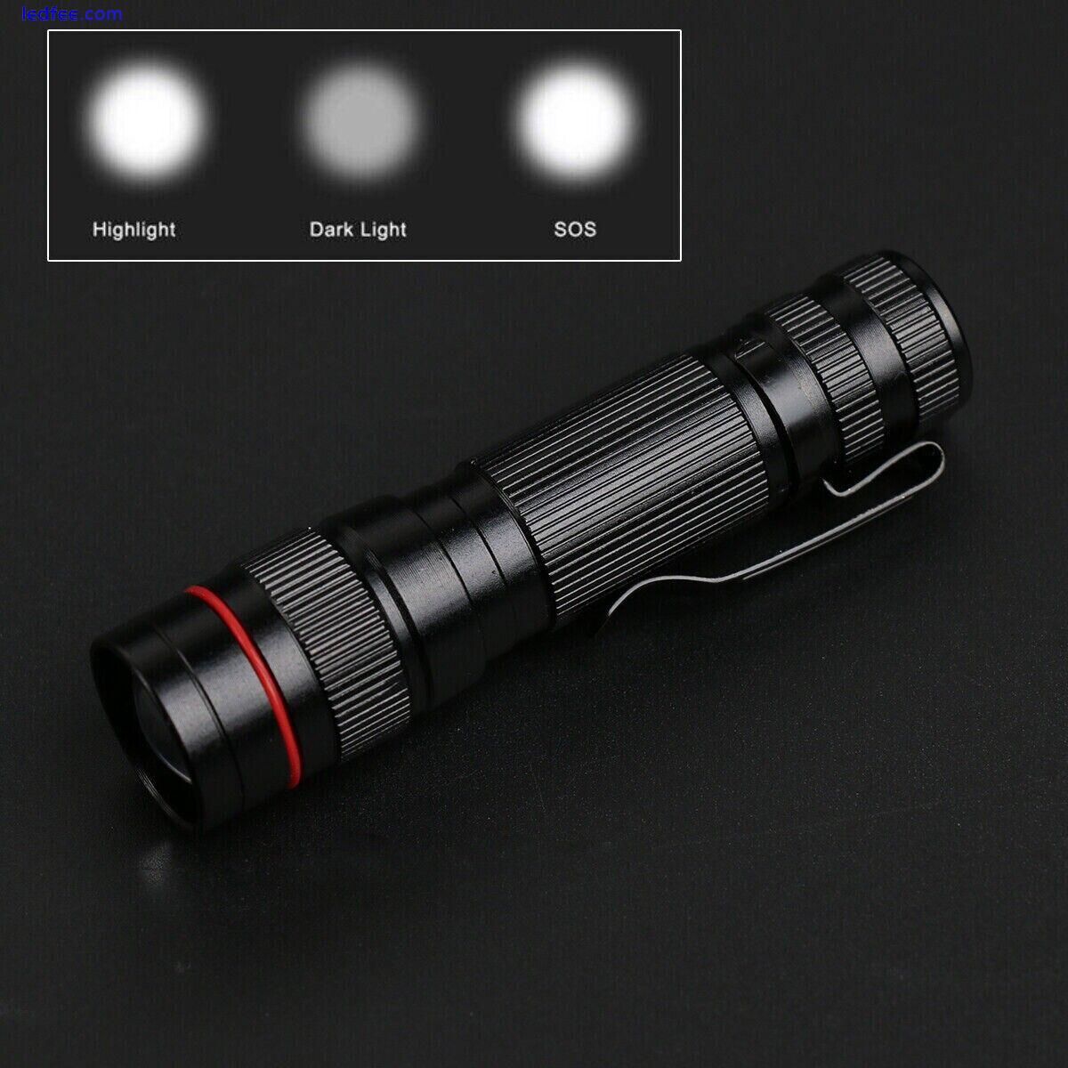 USB Rechargeable LED Mini Torch Flashlight Zoom, High/Low/SOS Waterproof 1 