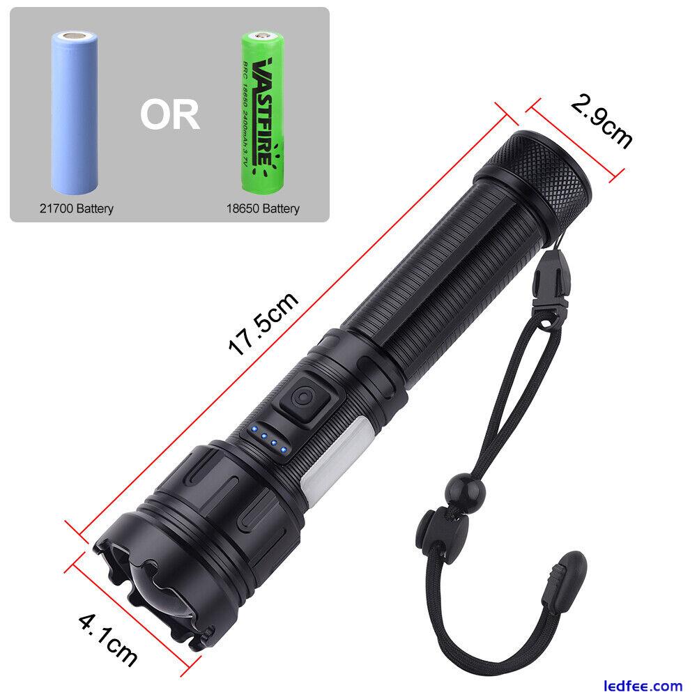 Tactical 4 in1 Red+Blue+Green+White LED Flashlight Light USB Rechargeable Torch 2 