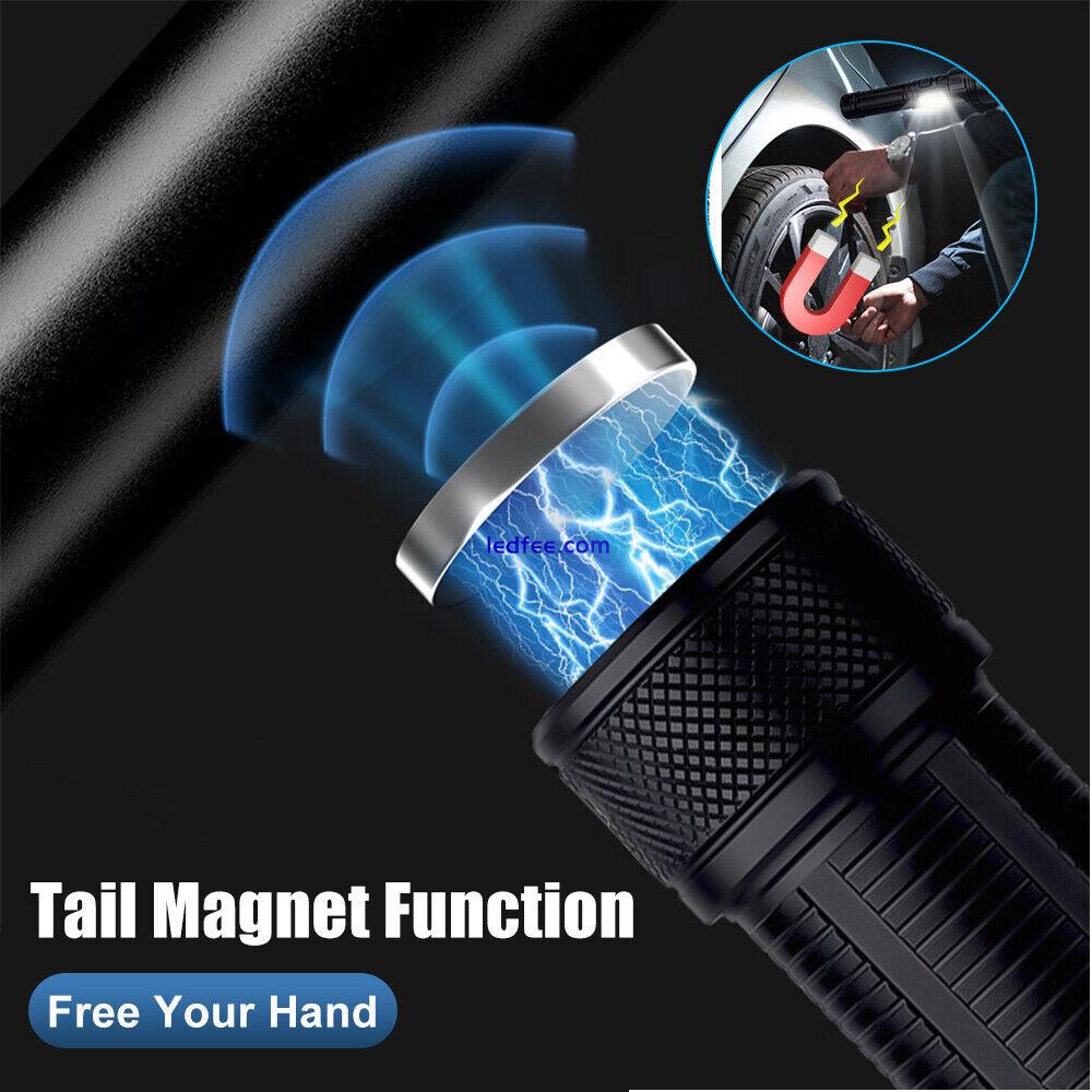 Tactical 4 in1 Red+Blue+Green+White LED Flashlight Light USB Rechargeable Torch 5 