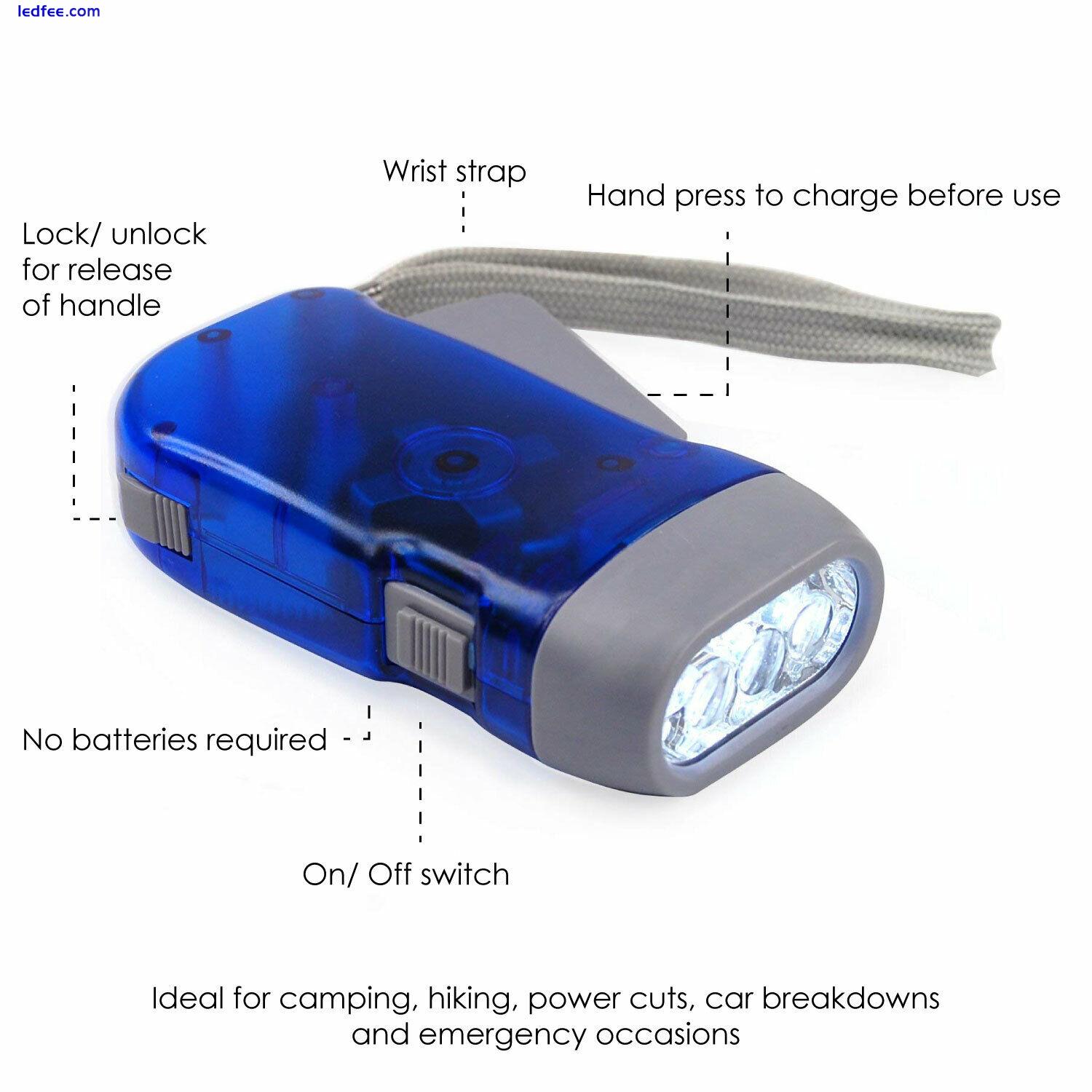 TRIXES Torch Hand Press Wind Up Crank 3 LED Flashlight NEW Fishing Camping Torch 1 