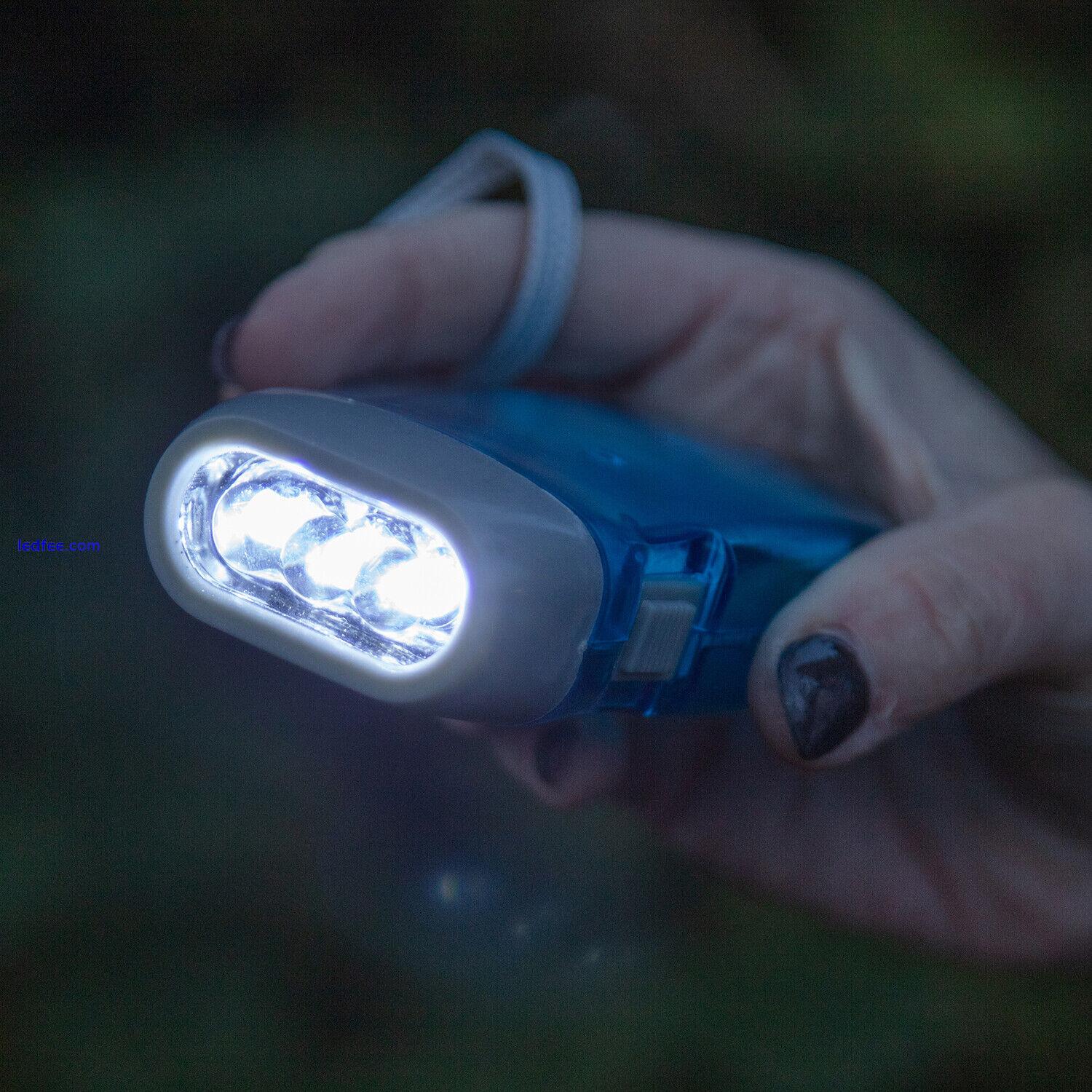 TRIXES Torch Hand Press Wind Up Crank 3 LED Flashlight NEW Fishing Camping Torch 4 