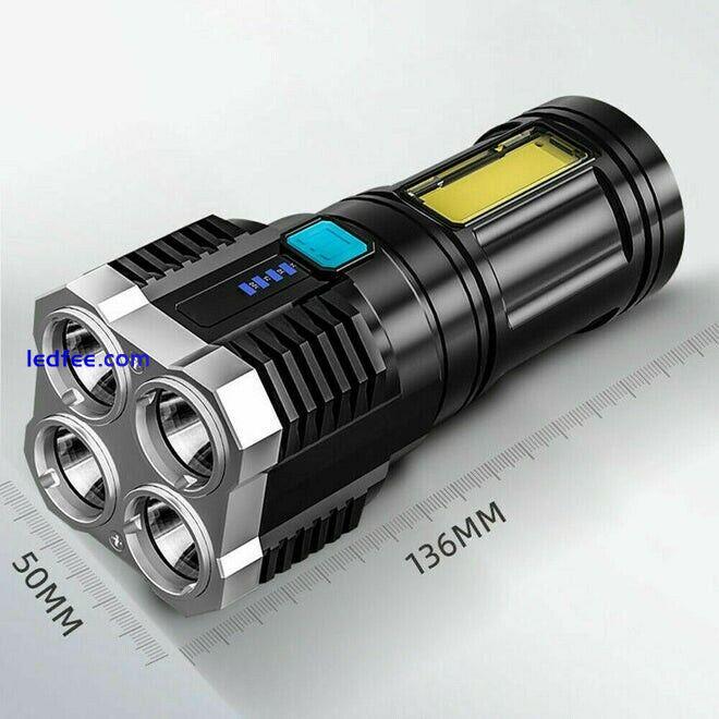 Super Bright LED Flashlight USB Rechargeable Hiking Camping Tactical Lamp 0 