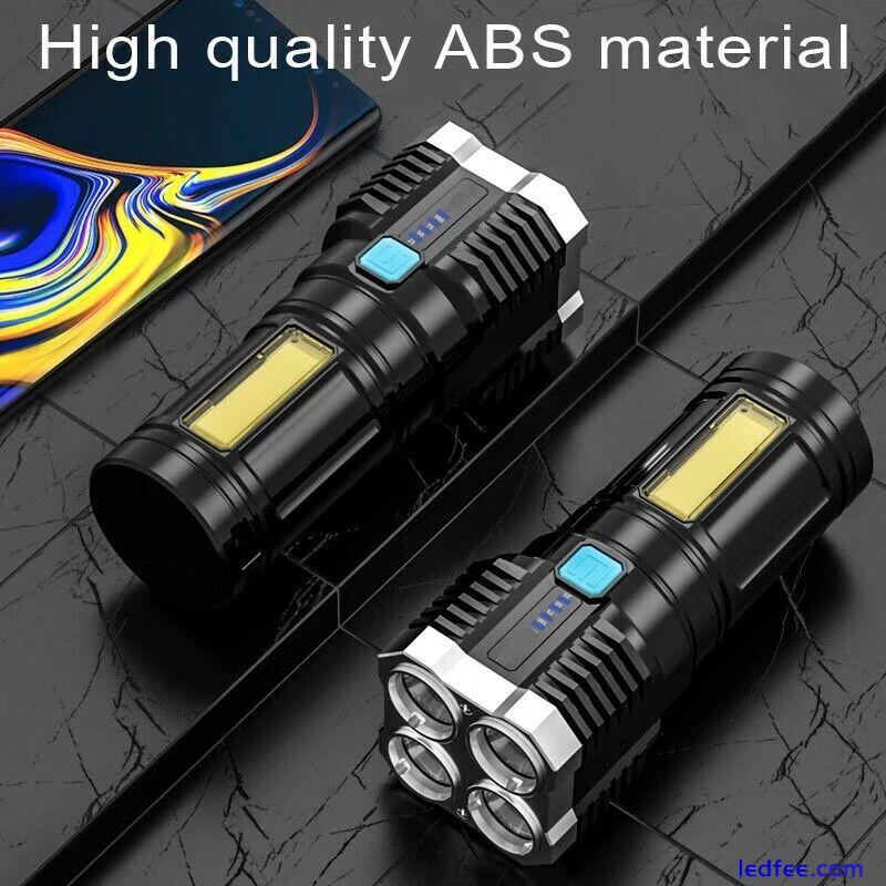 Super Bright LED Flashlight USB Rechargeable Hiking Camping Tactical Lamp 5 