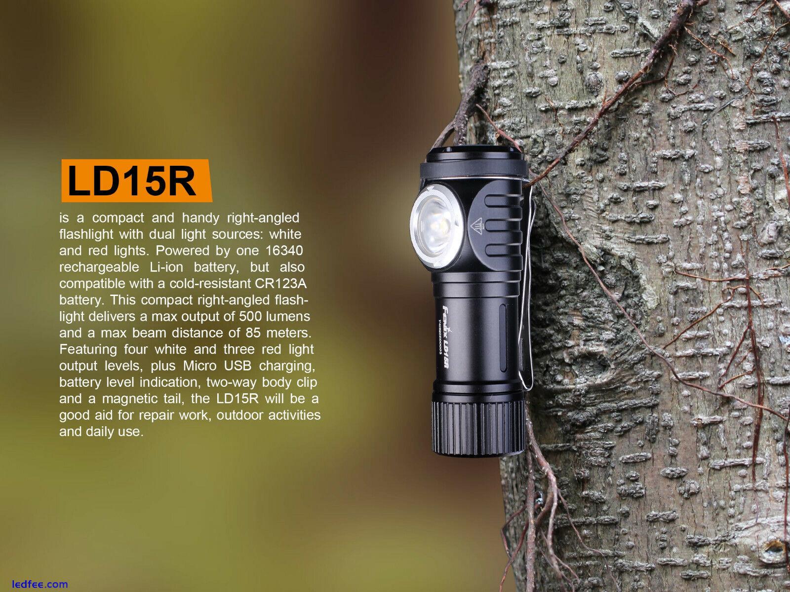 Fenix LD15R 500 Lumens LED USB Rechargeable Right Angled Flashlight Torch 2 