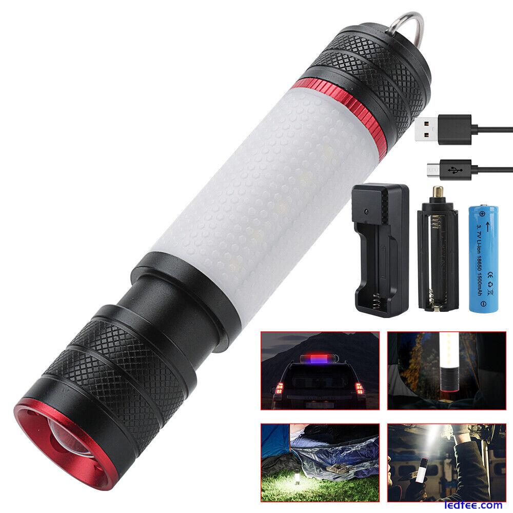 Rechargeable 200000LM Powerful LED Tactical Flashlight Super Bright Zoom Torch 0 