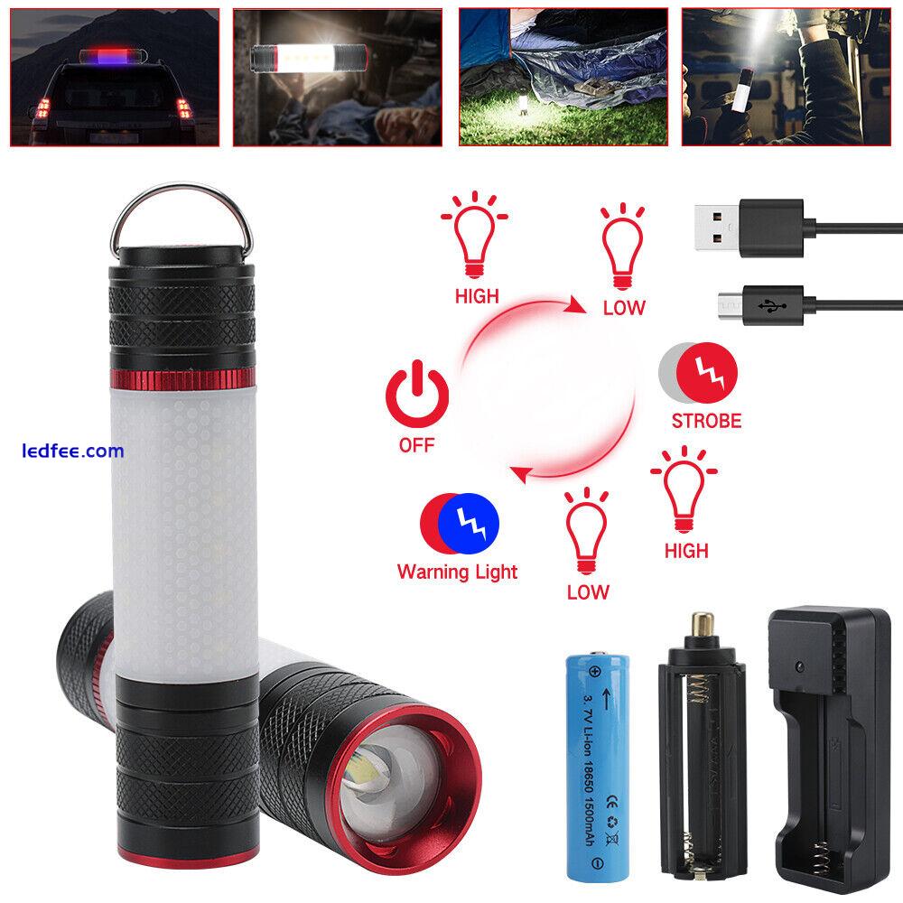 Rechargeable 200000LM Powerful LED Tactical Flashlight Super Bright Zoom Torch 1 