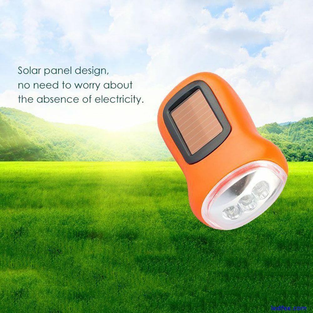 LED Solar Power Flashlight Hand Crank Torch Wind Up Super Bright Camping Light 2 