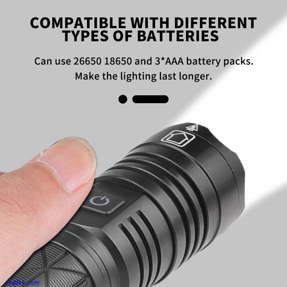 Rechargeable LED Flashlight Tactical Super Bright Torch Zoomable Camping Lamp 1 