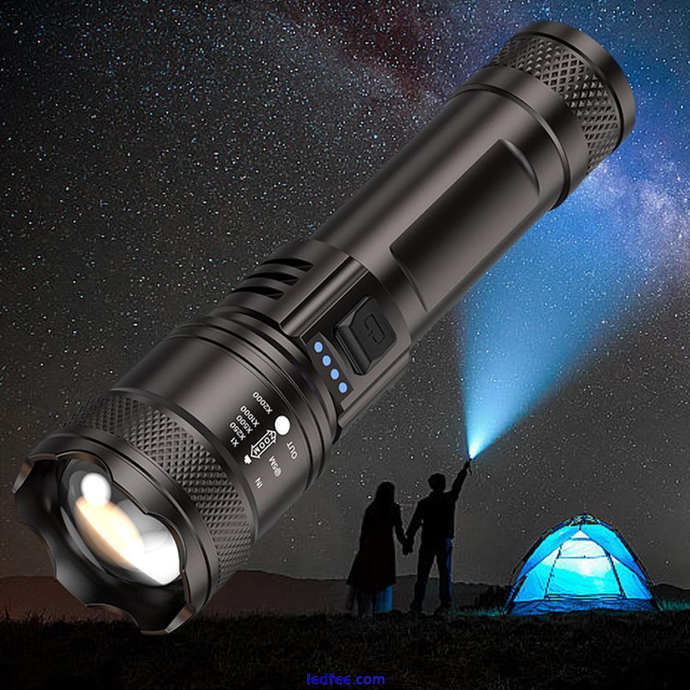 1200mah Telescopic Zoom LED Flashlight Super Bright Lamps Torch USB O4T5 0 