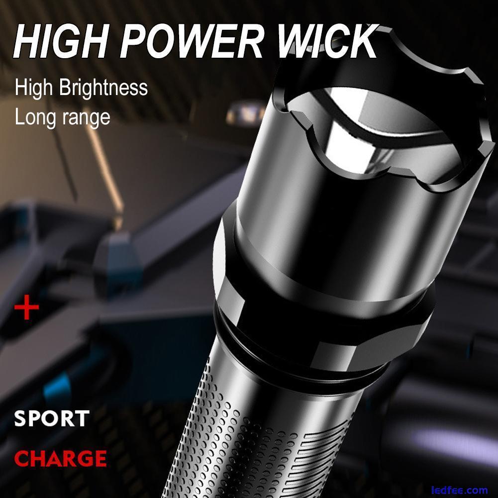 LED Flashlight Tactical Light Super Bright Torch USB Rechargeable Lamp Hot Sa )∫ 0 