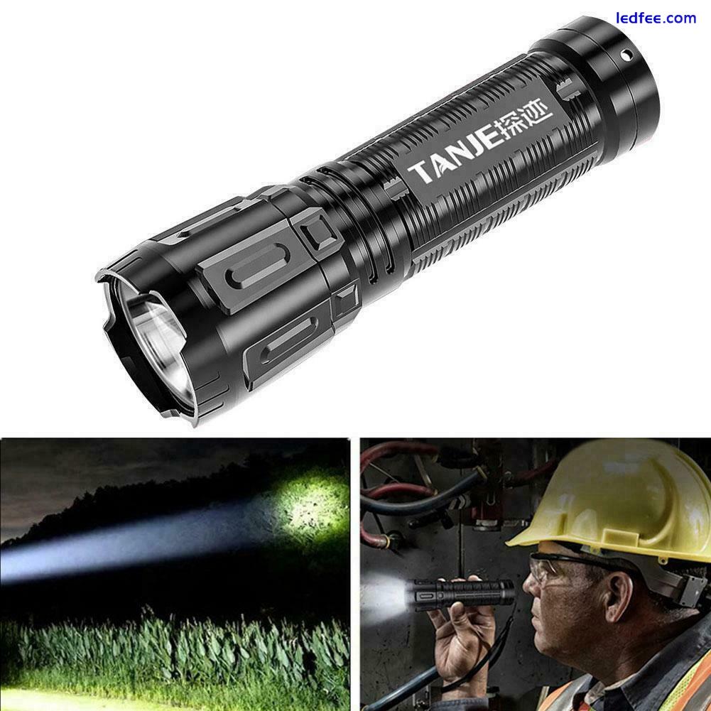 Super-Bright LED Tactical Flashlight USB Rechargeable With Torch Battery B7 0 