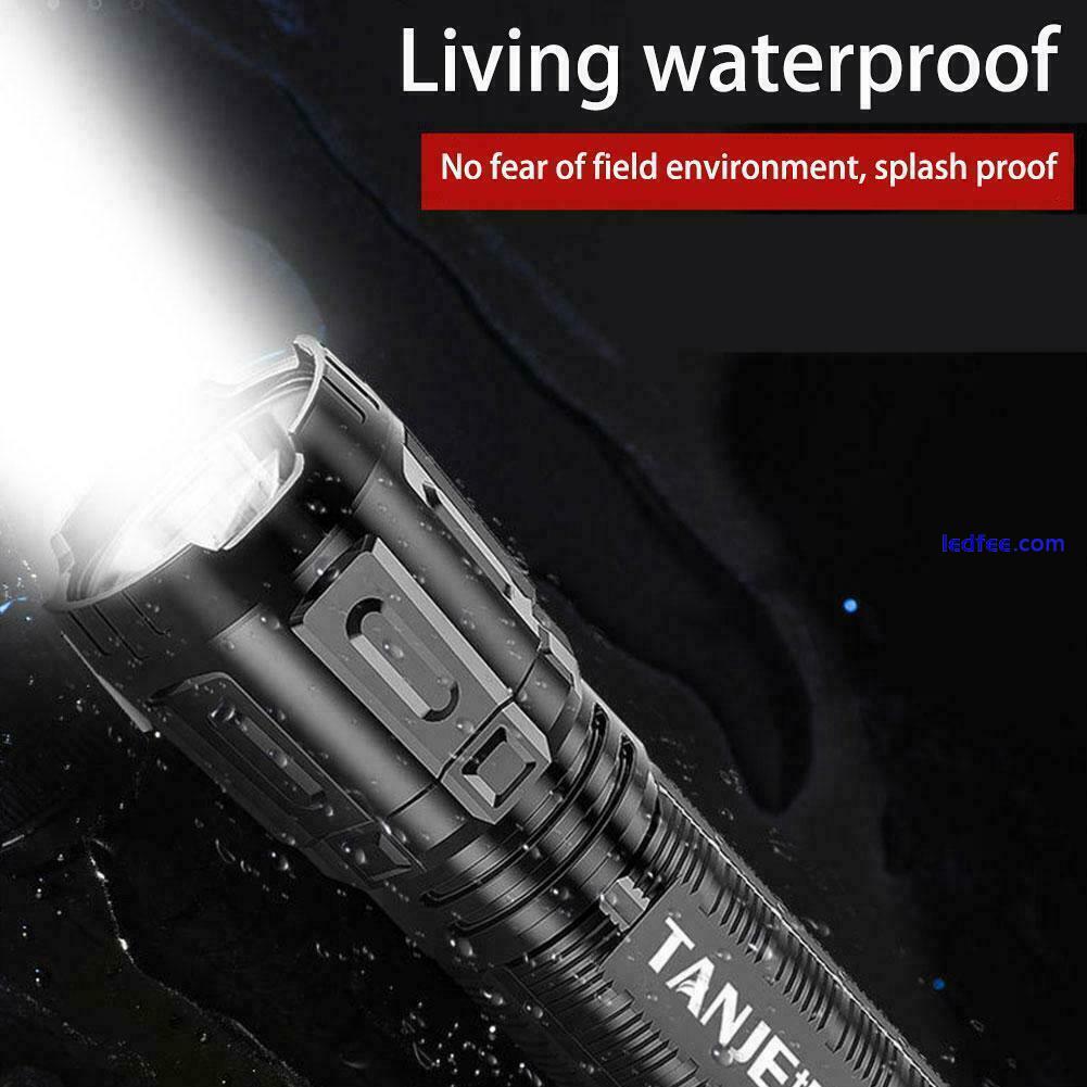 Super-Bright LED Tactical Flashlight USB Rechargeable With Torch Battery B7 3 