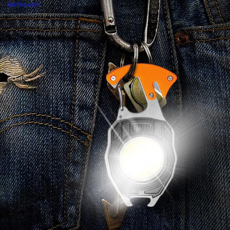 Multi-Function Mini Keychain Flashlight LED Torch Work Lamp Cigarette Lighter n. 5 