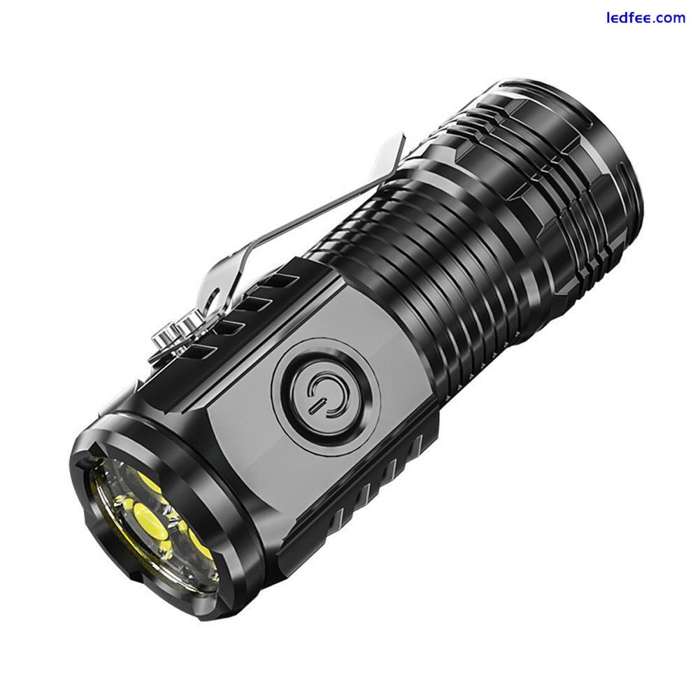 Three Eyed Mini Flashlight Rechargeable LED Flashlights High Lumens 2-4h 3 