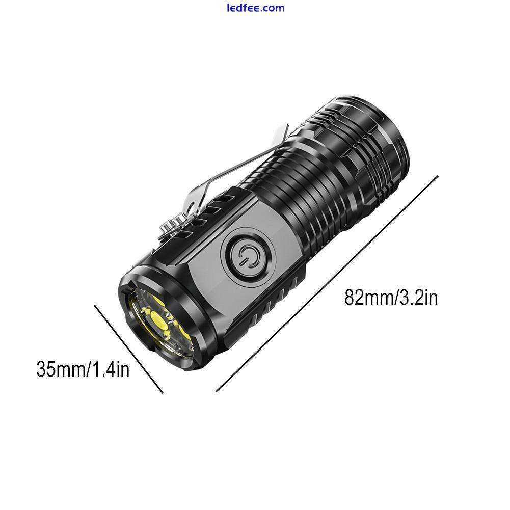 Three Eyed Mini Flashlight Rechargeable LED Flashlights High Lumens 2-4h 4 