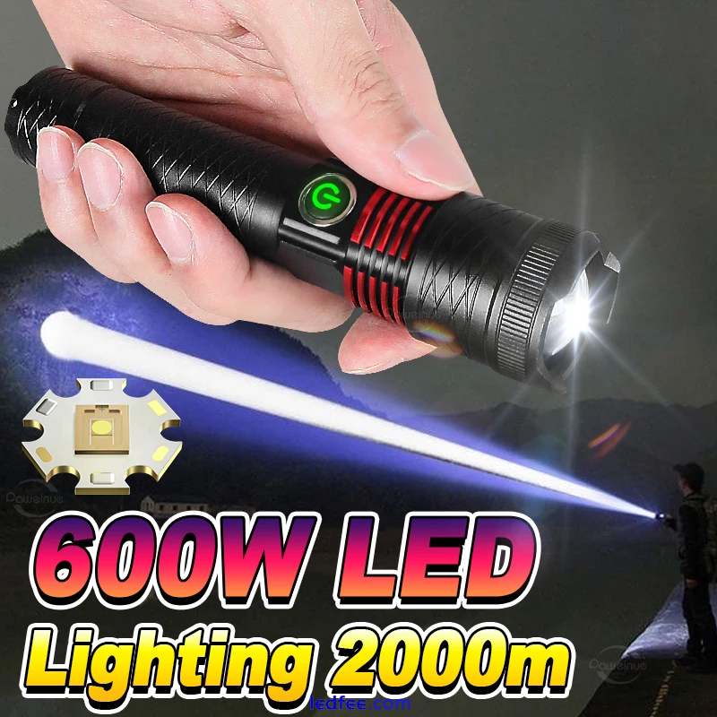 Flashlight Rechargeable Torch Lamp LED Tactical Lighting Ultra Powerful Light 0 