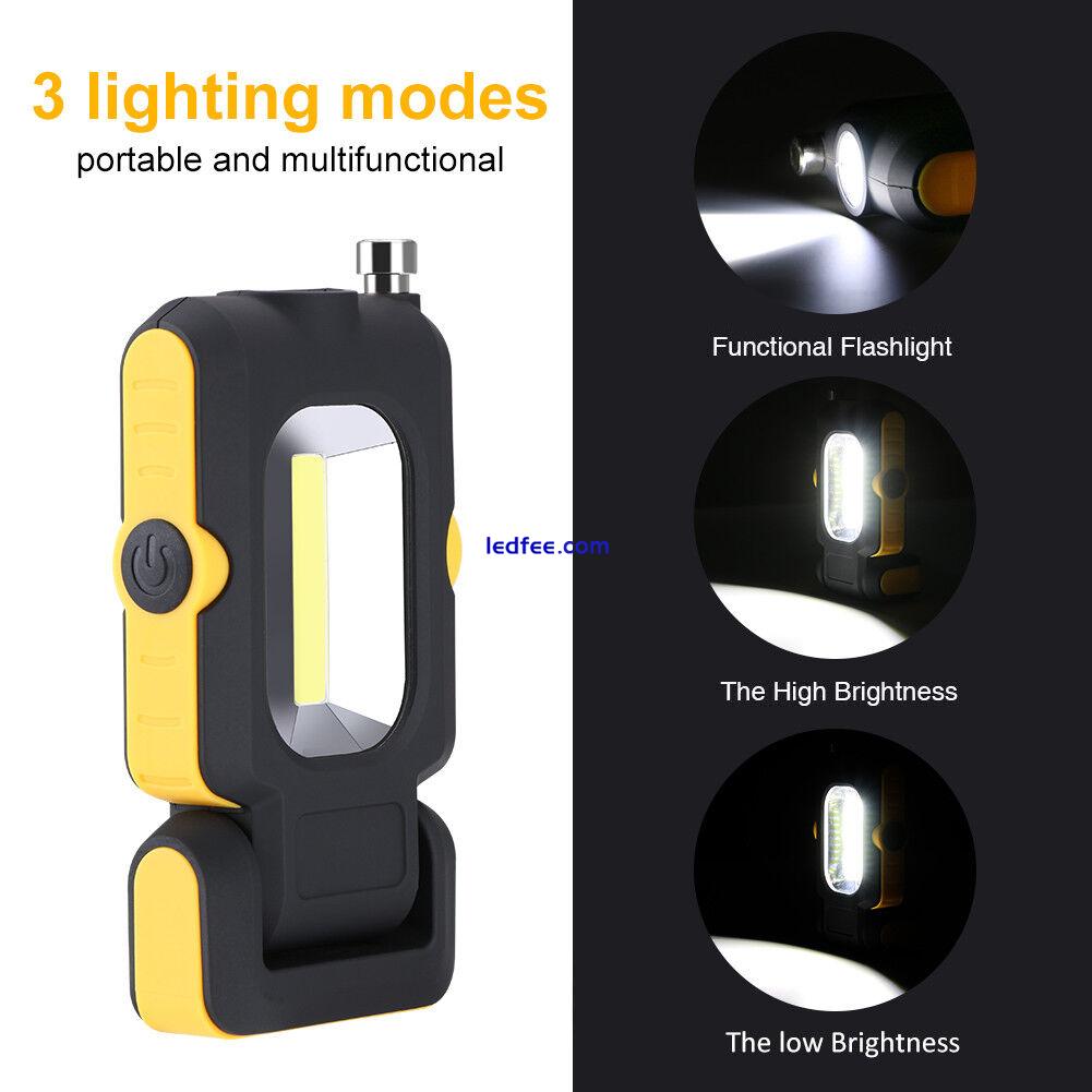 1000lm COB LED White Light Flashlight Magnet Work Light Camping Light 4 