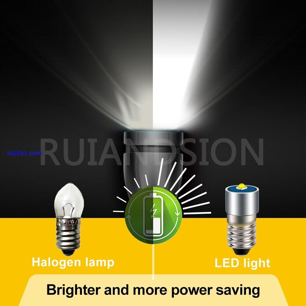 1pc 3V E10 LED 2525 3W Screw Base Torch Flashlight Bulb Replace light Bulb White 5 