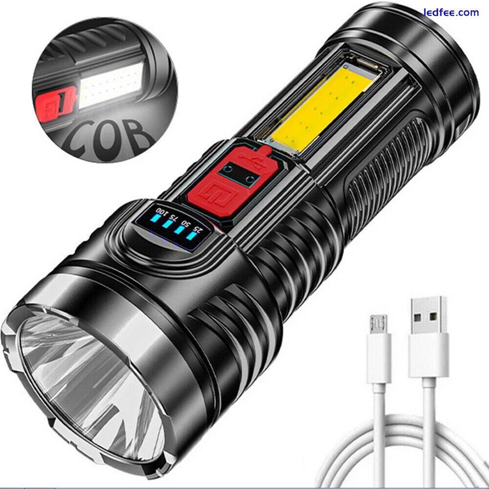 LED Torch USB Charging Work Light COB Waterproof Flashlight Camping Lantern Lamp 0 