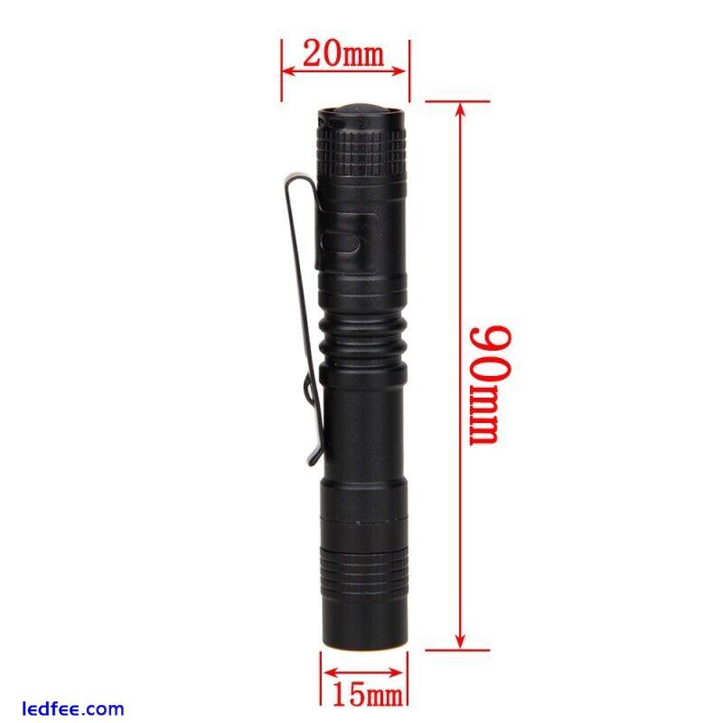 1~5X LED Flashlight Clip Mini Light Penlight Pocket Portable Pen Torch Lamp US 1 