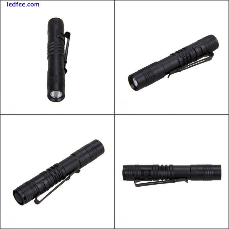 1~5X LED Flashlight Clip Mini Light Penlight Pocket Portable Pen Torch Lamp US 5 