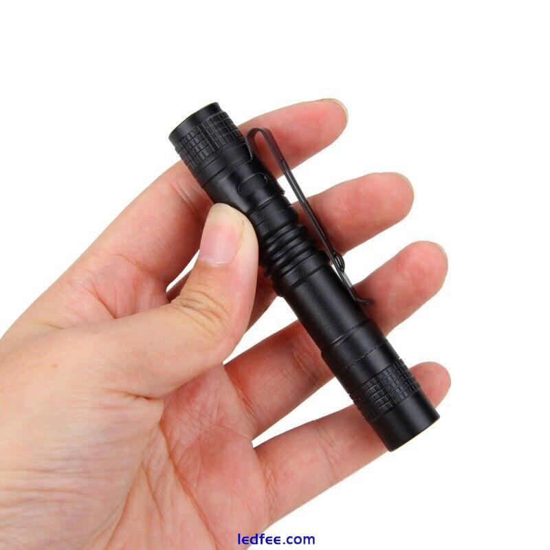 1~5X LED Flashlight Clip Mini Light Penlight Pocket Portable Pen Torch Lamp US 4 