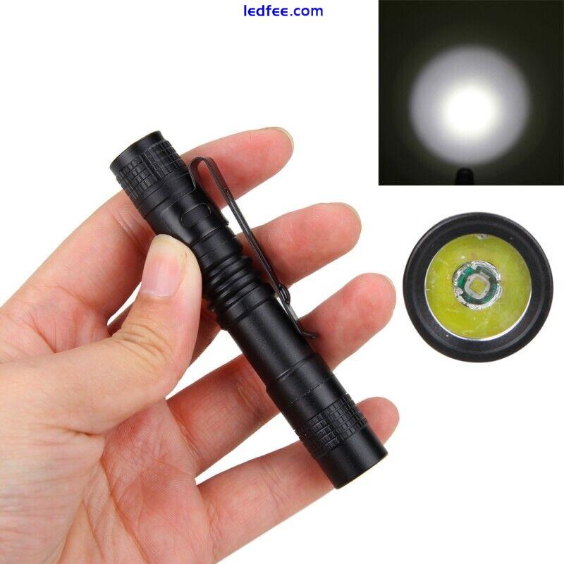 1~5X LED Flashlight Clip Mini Light Penlight Pocket Portable Pen Torch Lamp US 2 