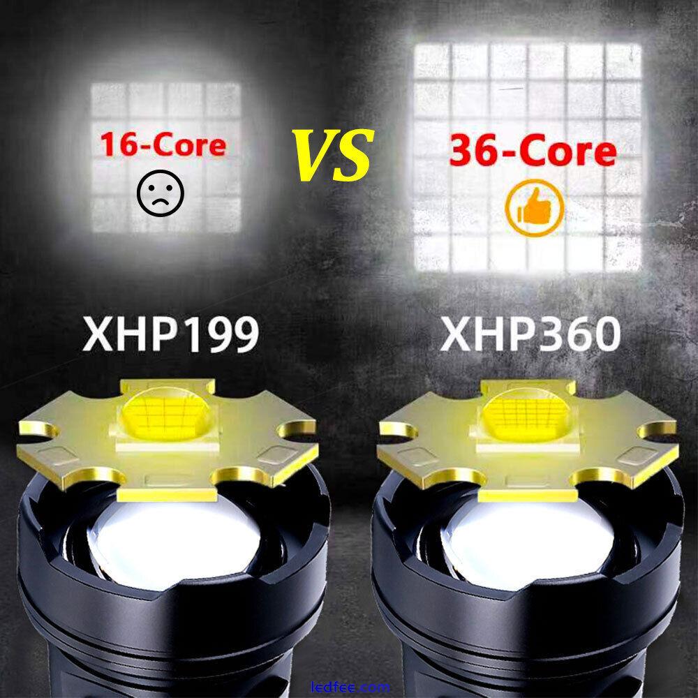 U360 Super Bright LED Flashlight USB Rechargeable COB Work Light Waterproof US 3 