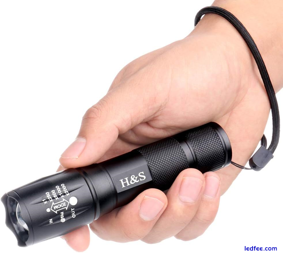 H&S LED Torch Super Bright T6 Torch Zoomable Waterproof Flashlight Camping Light 0 