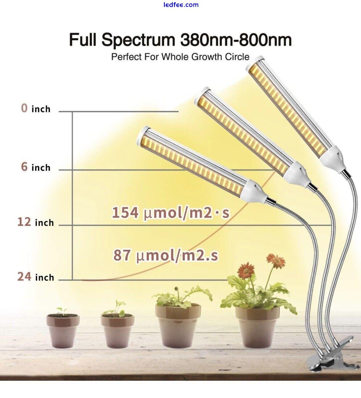 LED Grow Light For Indoor Plants Greenhouses Full Spectrum USB Power 3 Bulbs Inc 0 