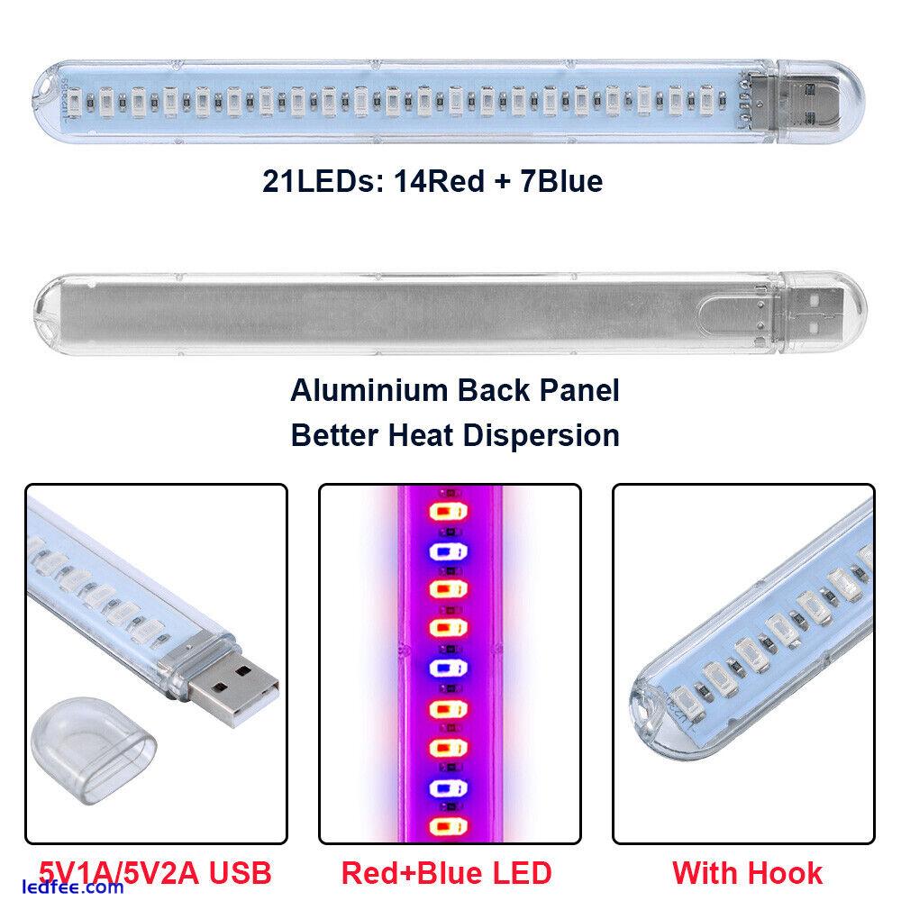 LED Grow Lights Bar Plant Indoor Growing Lamp Strip Spectrum Hydroponics USB 5V 1 