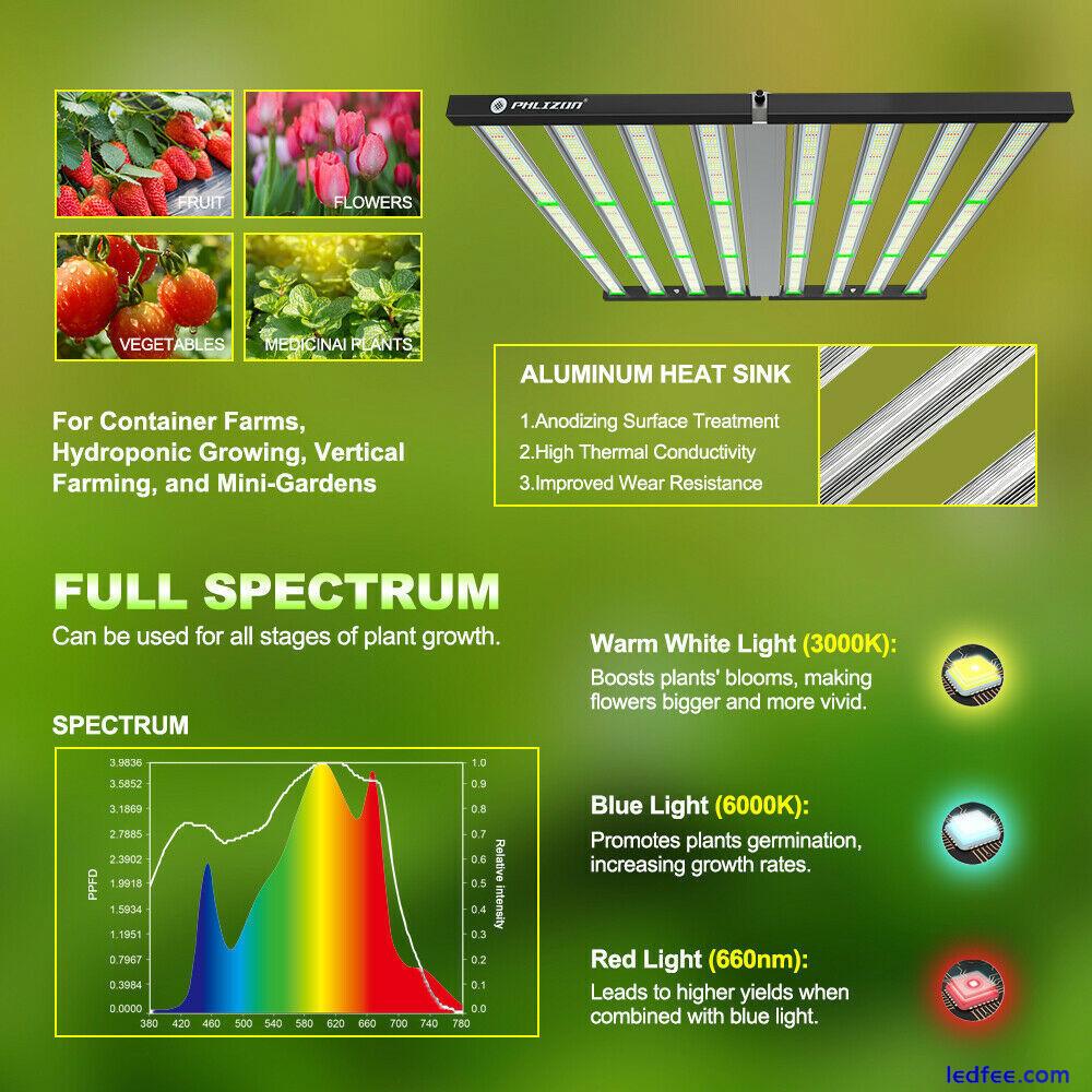 640W 8Bar Foldable Commercial LED Grow Lights 6.2x6FT Sunlike Full Spectrum Lamp 2 