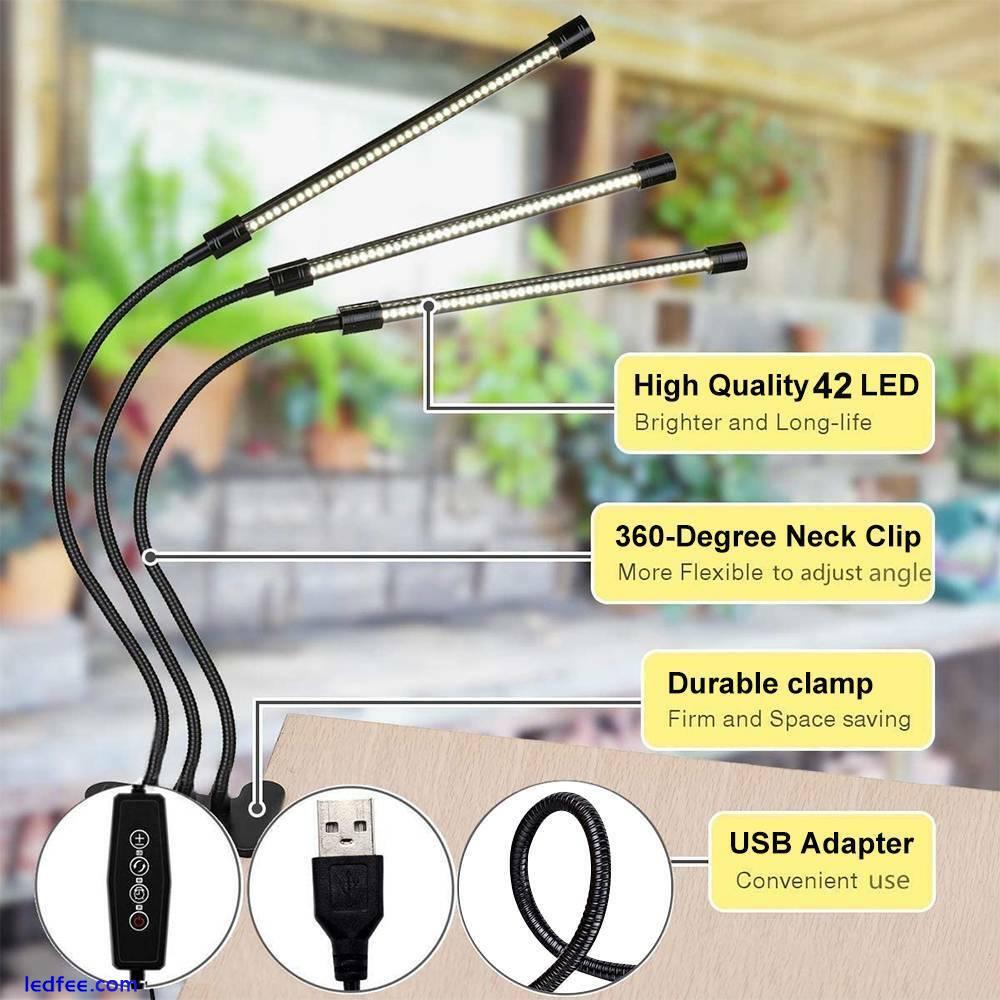 2/3/4 Tubes USB LED Grow Lights Bars Clip-On Sunlight Lamp for Indoor Plants 5 