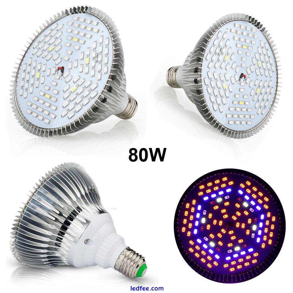 E27 18/30/50/80W Led Grow Light Full Spectrum Lamp Bulb Plant Hydroponics Bloom 3 