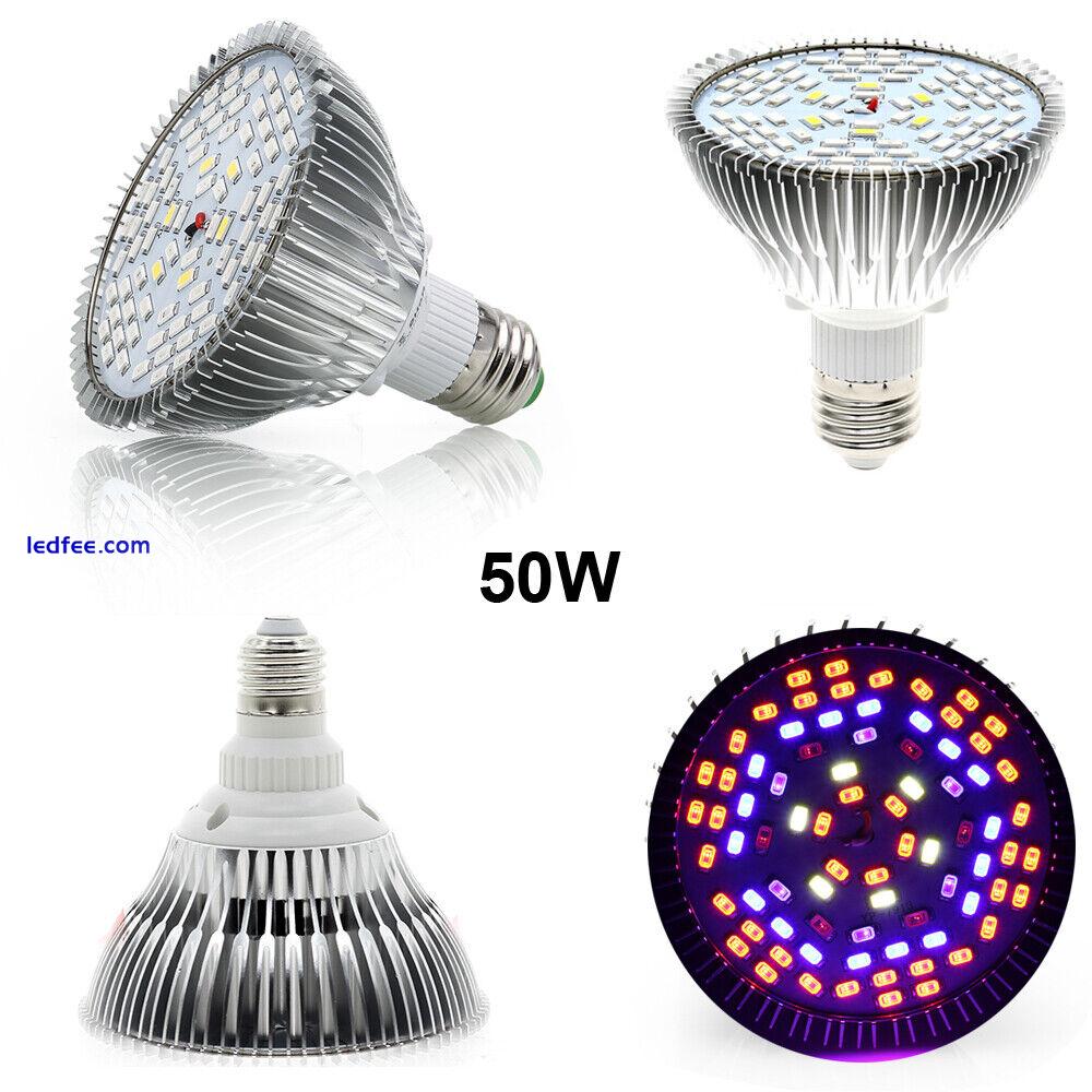 E27 18/30/50/80W Led Grow Light Full Spectrum Lamp Bulb Plant Hydroponics Bloom 2 