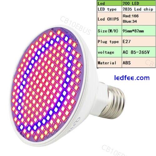 200LED E27 Plant Grow Light lamp flower Growing Lights Bulbs Hydroponics B10 5 