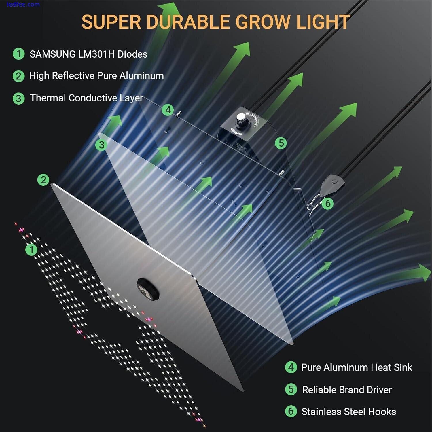 JAMSUNG 150% High-Yield LED Grow Light with LM301H Diodes, Dimmable Lighting 3 